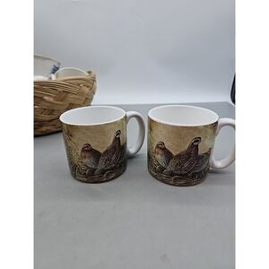 Wild Wings Burton Quail Coffee Cup Mug Set Of 2 Vintage